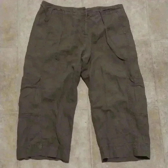 J.Jill Brown Drawstring Capri Pants - Picture 1 of 7
